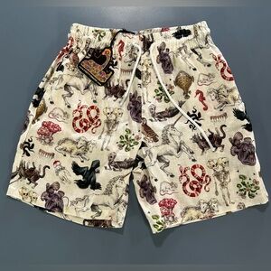 New Pretty Snake linen shorts